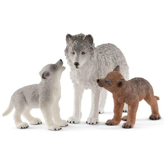 Schleich Wildlife Mother Wolf w Pups 42472