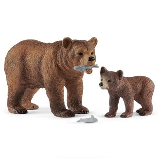 Schleich Wild Life Grizzly Bear Mother & Cub 42473