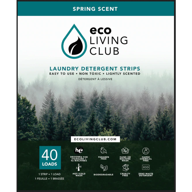 Eco Living Club  Detergent Strips 40Loads - Spring Scent