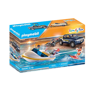 Playmobil Family Fun 70534 Pick Up with Speedboat