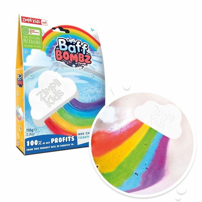 Zimpli Kids Baff Bombz - White Cloud w/ Rainbow 6352