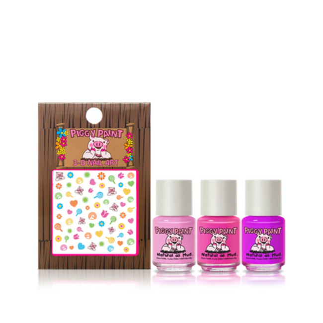 Piggy Paint Rainbow Party Kit - Polish & 3D Art