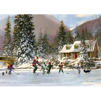 Cobble Hill 35pc Hockey Pond Puzzle  (tray)