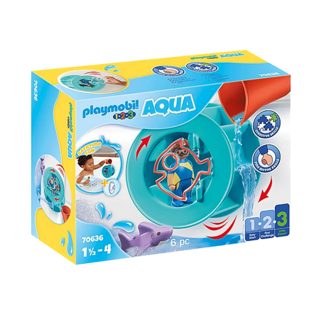 Playmobil 123 Aqua - Water Wheel W/ Baby Shark 70636