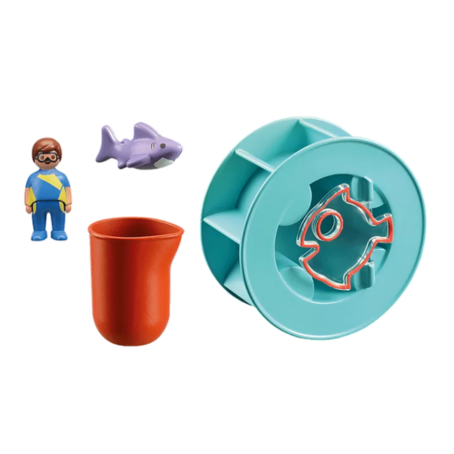Playmobil 123 Aqua - Water Wheel W/ Baby Shark 70636