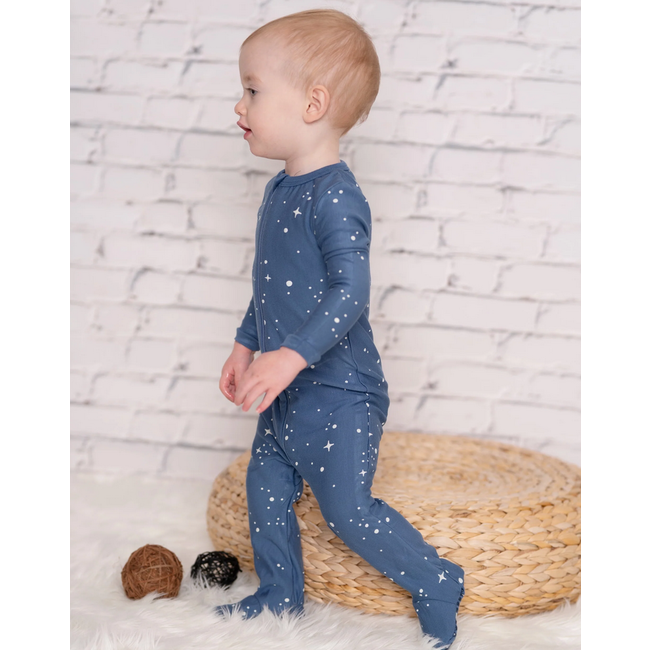 Silkberry Baby Fleece Lined Bamboo Footie w/Zipper Galaxy WF4392