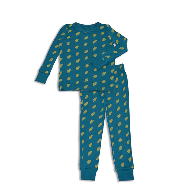 Silkberry Baby Bamboo L/S Pajama Set Dotty Leaf WF4376