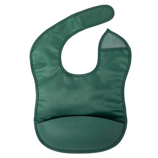 Tiny Twinkle Mess-Proof Silicone Pocket Bib - Olive Green
