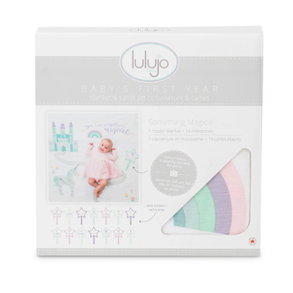 Lulujo Baby's First Year Milestone Blanket Gift Set- Something Magical