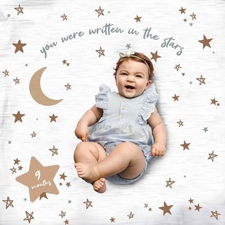 Lulujo Baby's First Year Milestone Blanket Gift Set- Written In The Stars