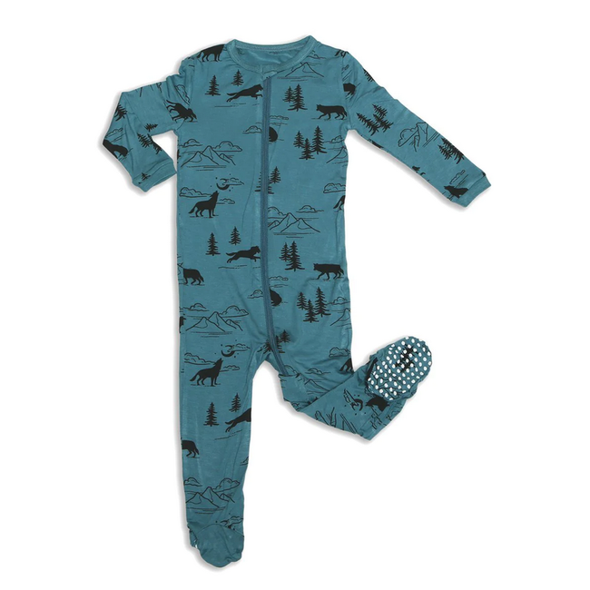 Silkberry Baby Silkberry Bamboo Zip  Footed Sleeper - Call of the Wild