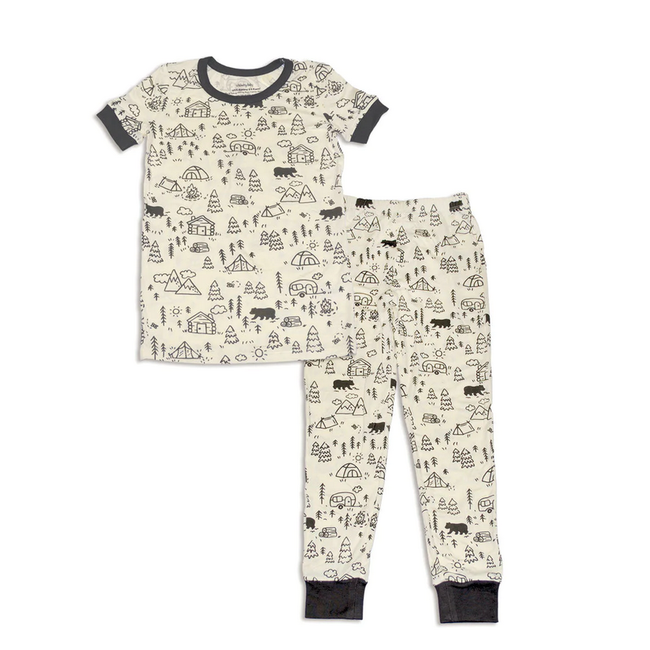 Silkberry Baby Bamboo S/S Pajama Set - Doodle Camp