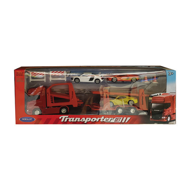 Welly - Scania R730 Car Transporter with 3 Sports Cars W79781