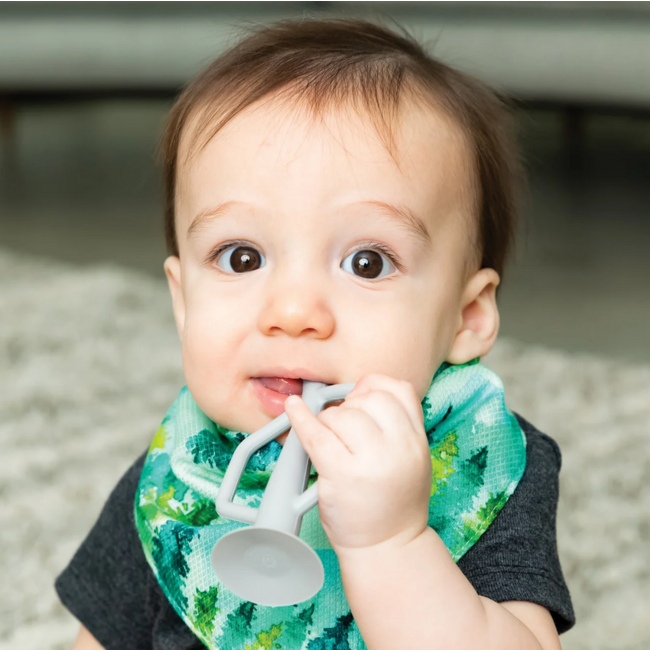 Tiny Twinkle Silicone Training Toothbrush 2 Pkg Olive & Grey