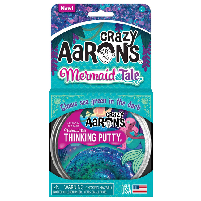 Crazy Aarons Thinking Putty 4in Glow in the Dark - Mermaid Tale