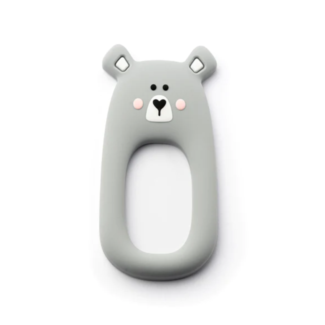 Little Cheeks Silicone Teether - Grey Bear