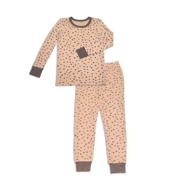 Silkberry Baby Bamboo L/S Pajama Set Doodle Hearts WF4452_DHP