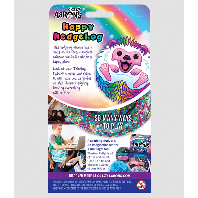 Crazy Aarons Thinking Putty 4in - Happy Hedgehog