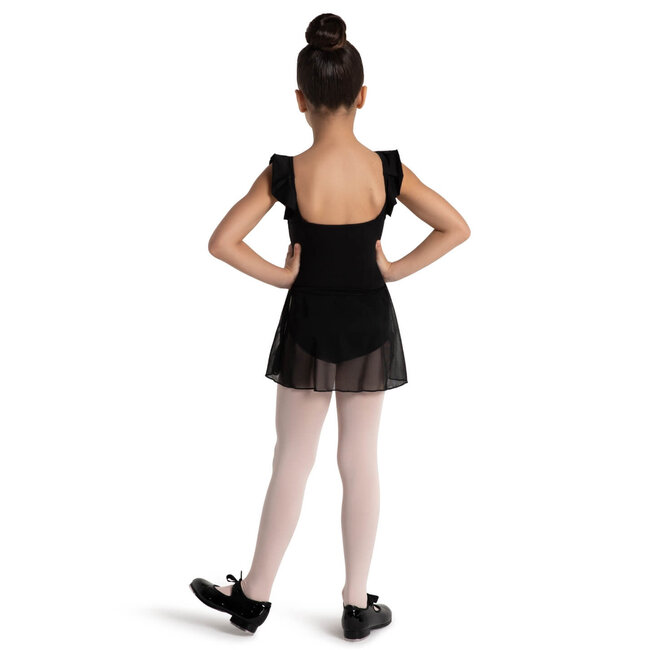 Capezio Aurora Ruffle Cap Sleeve Dress BLK 12071C