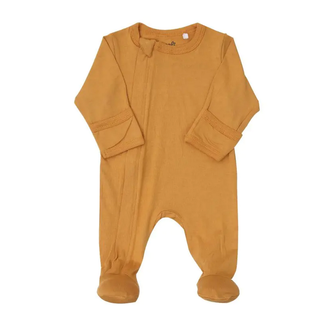 Coccoli Modal Zipper Footie - Honey Mustard (pm 4997 - 54)