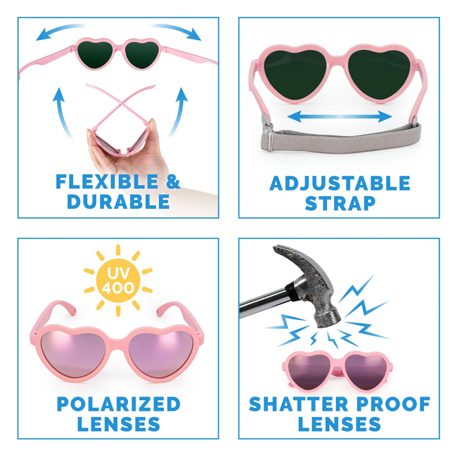 Jan & Jul Heart Sunglasses - Frosty Lavender Medium