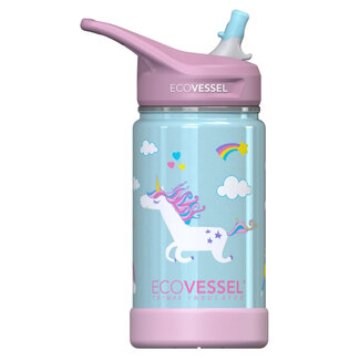 Fenigo EcoVessel Frost S/S Straw Bottle 12oz Unicorn