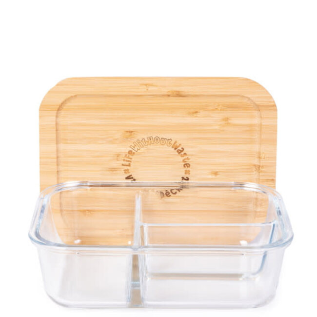 Fenigo LWW Divided Glass Container w/ Bamboo Lid 930mL