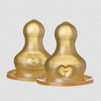 BIBS Bottle Nipple Latex 2pk Medium Flow 5000050