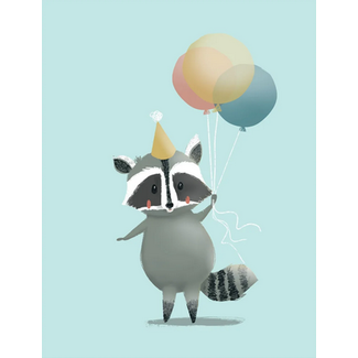 Halfpenny Greeting Card - Birthday Raccoon
