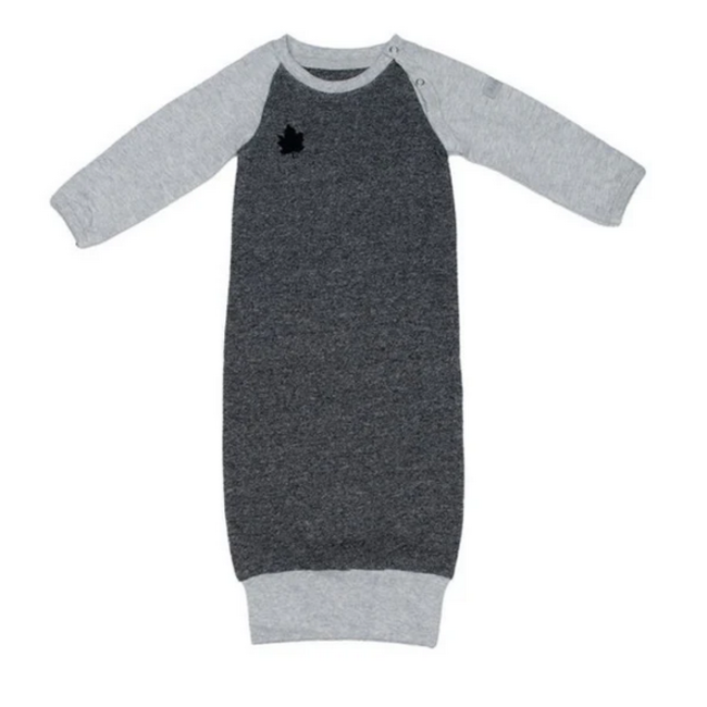 Juddlies -Raglan Organic Nightgown - Graphic Black 0-3M