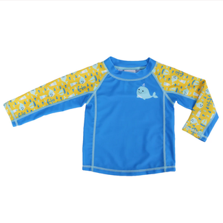 Zoocchini UPF50+ Baby Rashguard Whale Print sleeve