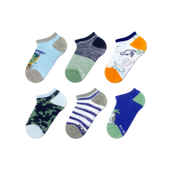 Robeez  6Pkg Socks - Roaring Dinos