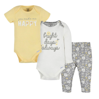 Gerber Baby 3pc Onesies + Pants - Happy 0422