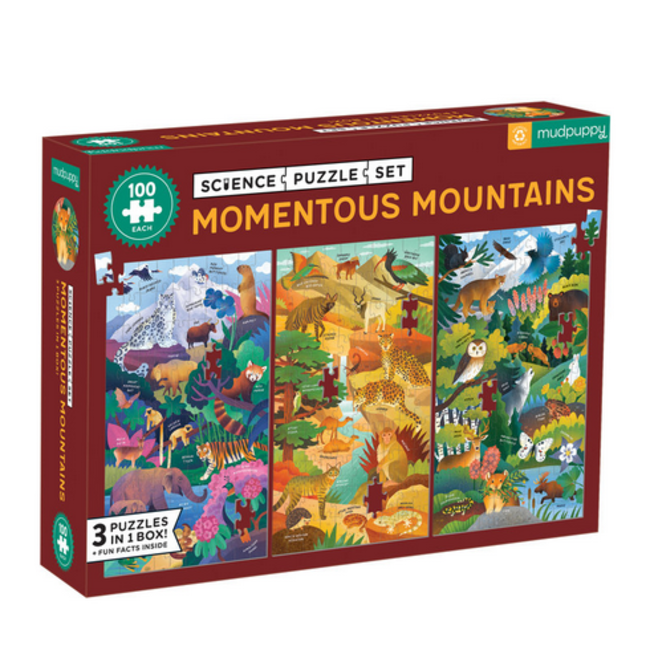 Mudpuppy 100pc Momentous Mountains Science Puzzle