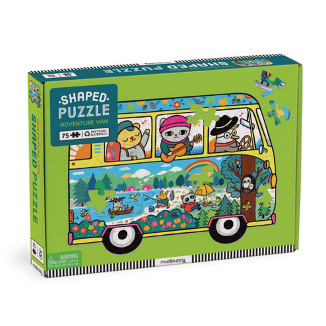 Mudpuppy 75pc  Adventure Van Shaped Puzzle