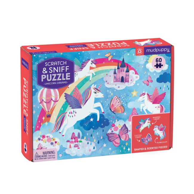 Mudpuppy 60pc Scratch & Sniff Unicorn Dreams Puzzle