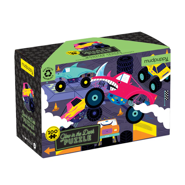 Mudpuppy 100pc Glow in the Dark Monster Trucks Puzzle