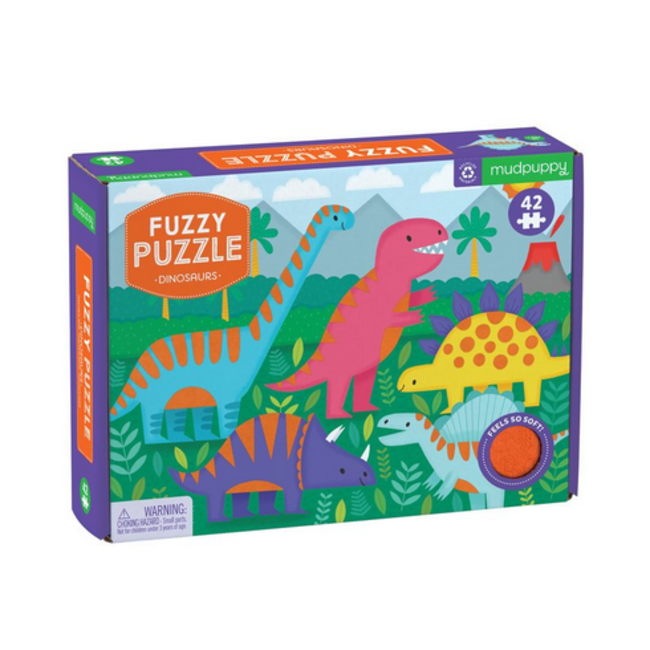 Mudpuppy 42pc Fuzzy Dinosaurs Puzzle