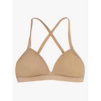 Capezio Capezio -Deep Neck Clear Back Bra 3777T Nude - Girls Large