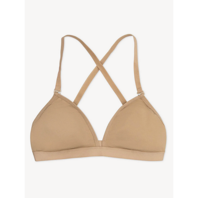Capezio Capezio -Deep Neck Clear Back Bra 3777T Nude - Girls Large