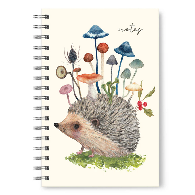 Studio Oh Studio Oh! Spiral Notebook - Hedgehog w/Mushrooms