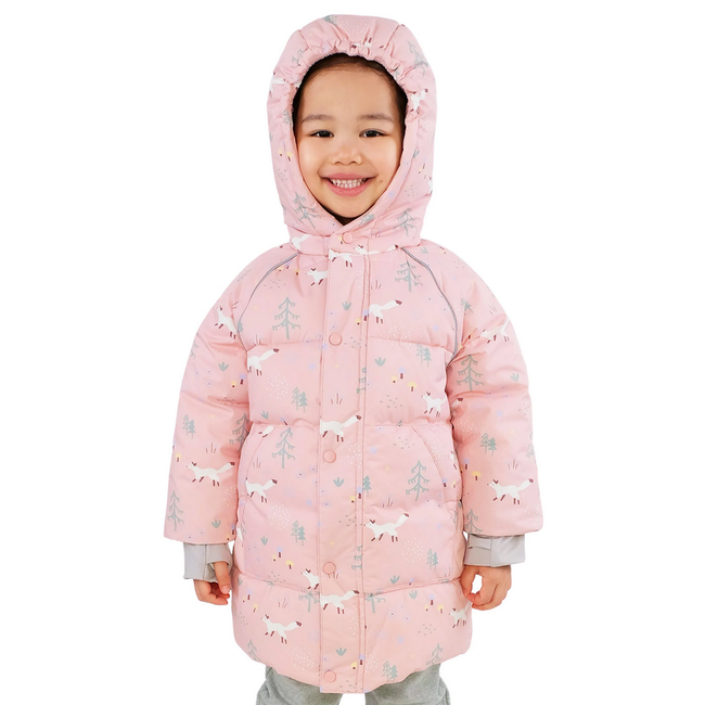 Jan & Jul Toasty-Dry Puffy Waterproof Coat - Pink Forest