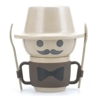 Elegant Gifts Rice Husk Collection - Husk Baby Mini Creative Collection Moustache Man (6pc)