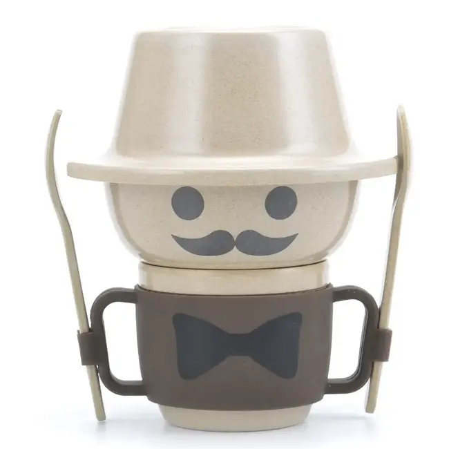 Elegant Gifts Rice Husk Collection - Husk Baby Mini Creative Collection Moustache Man (6pc)