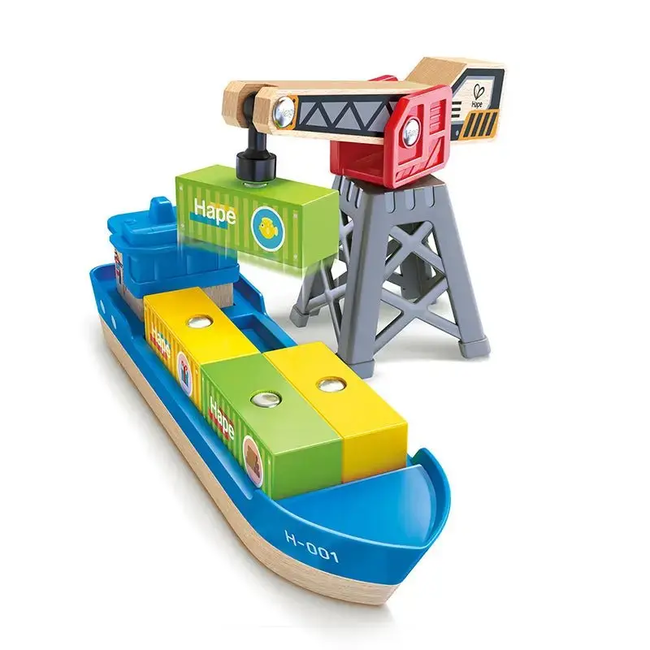 Hape - Cargo Ship & Crane E3792