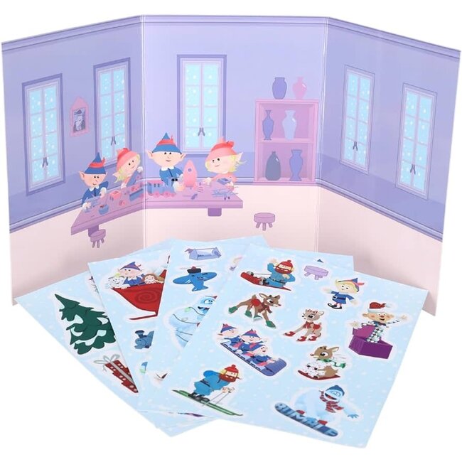 Kids Preferred Rudolph Vinyl Cling Christmas Reusable Stickers Playset