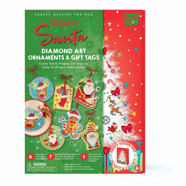 BOX CANDIY - Totally Santa Diamond Art Ornaments & Gift Tags