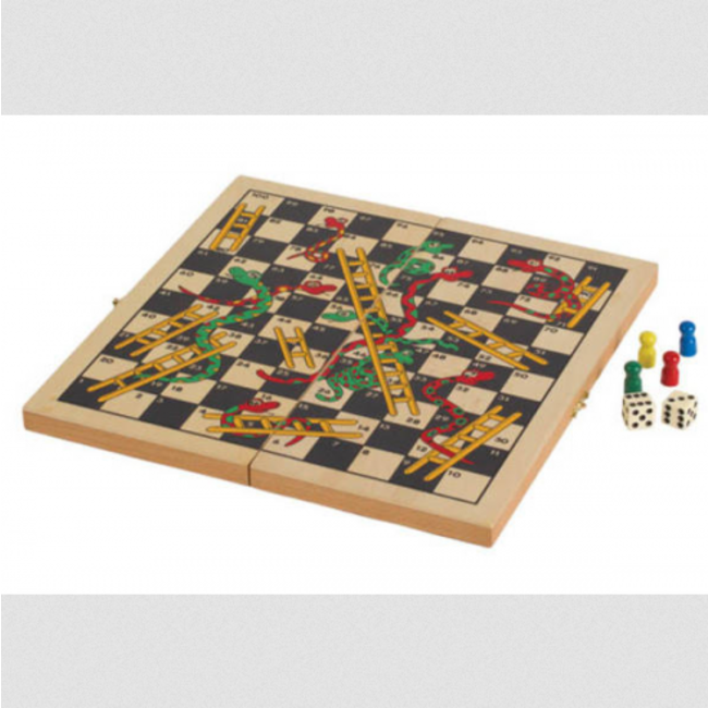 Snakes & Ladders Folding Wood Board