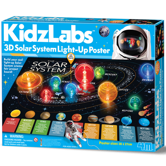 4M KidzLab 3D Solar System Light Up Poster P3461