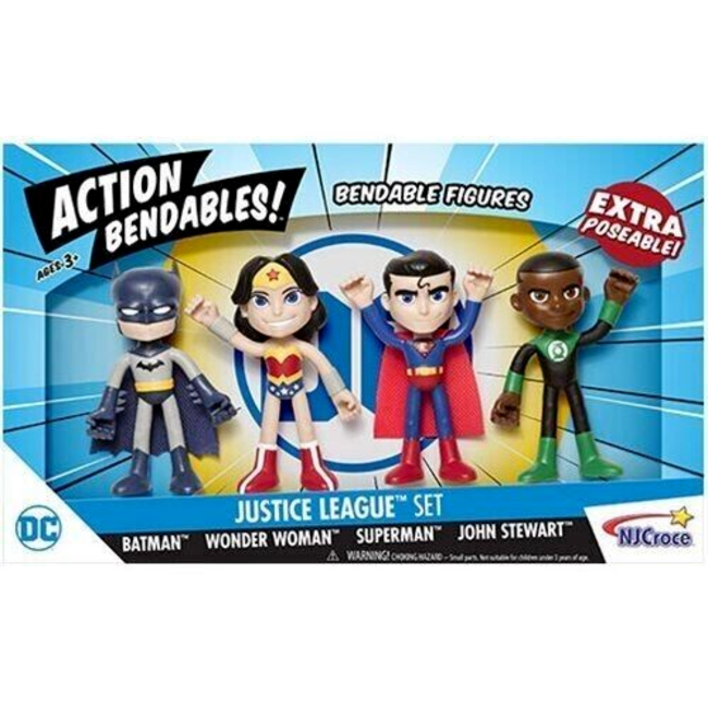Action Bendables Figures - 4 inch 4pk - Justice League Set